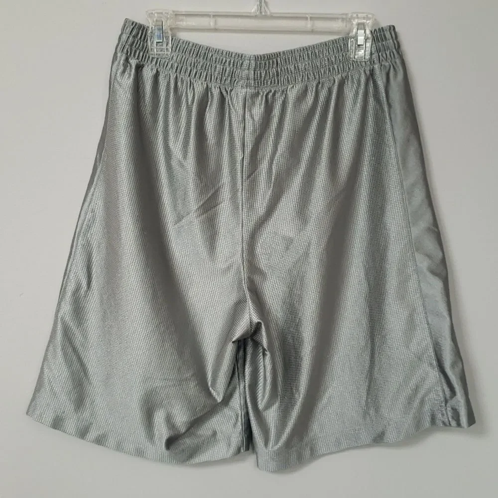 Nike Basketball Shorts Men's M Silver Gray Athletic Dazzle Activewear Y2K